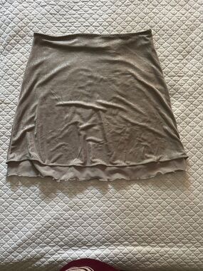 Weekday Shimmery Layered Mini Skirt - Taupe